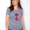 Camiseta mujer gris orgánico y sostenible PALMERAS