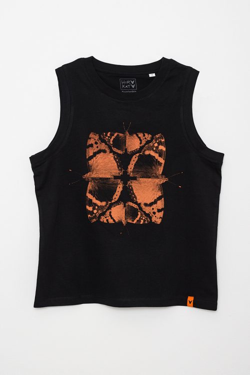 Alternative view of Camiseta orgánica sin mangas negro MARIPOSA