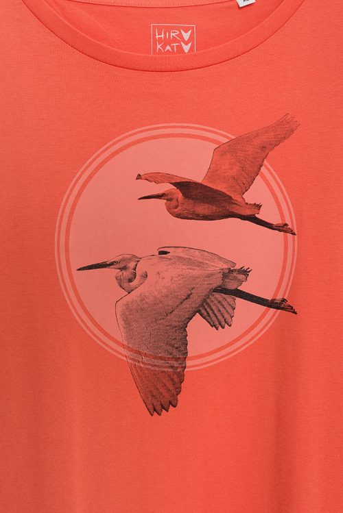 Alternative view of Camiseta orgánica coral GARZAS