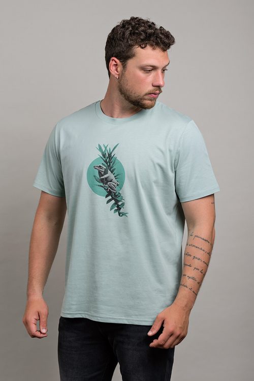 Alternative view of Camiseta orgánica verde aloe unisex RANA