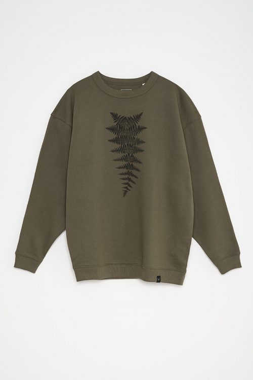 Sudadera orgánica kaki mujer HELECHO