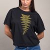 Camiseta orgánica corte murciélago negra mujer HELECHO - Imagen 2