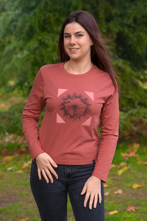 Camiseta orgánica manga larga teja mujer SALSIFÍ