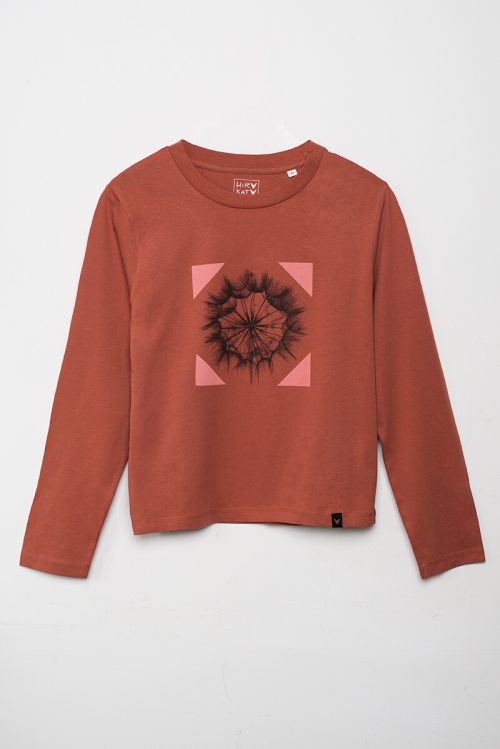 Alternative view of Camiseta orgánica manga larga teja mujer SALSIFÍ