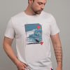 Camiseta orgánica blanco vintage unisex PERRO DE MAR - Imagen 2