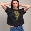 Camiseta orgánica corte murciélago negra mujer HELECHO - Imagen 4
