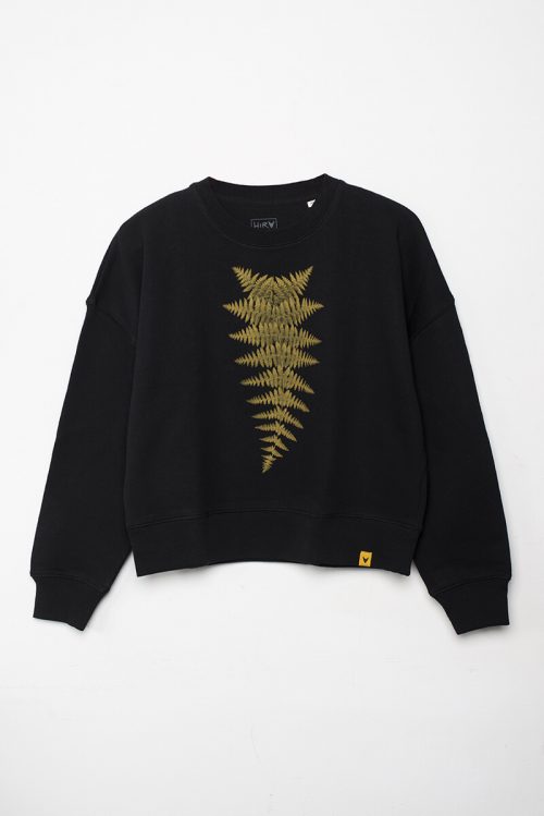 Alternative view of Sudadera orgánica negra mujer HELECHO