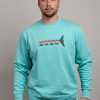 Sudadera orgánica azul verde turquesa unisex SNORKEL PEZ RAYA - Imagen 2