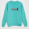 Sudadera orgánica azul verde turquesa unisex SNORKEL PEZ RAYA - Imagen 3