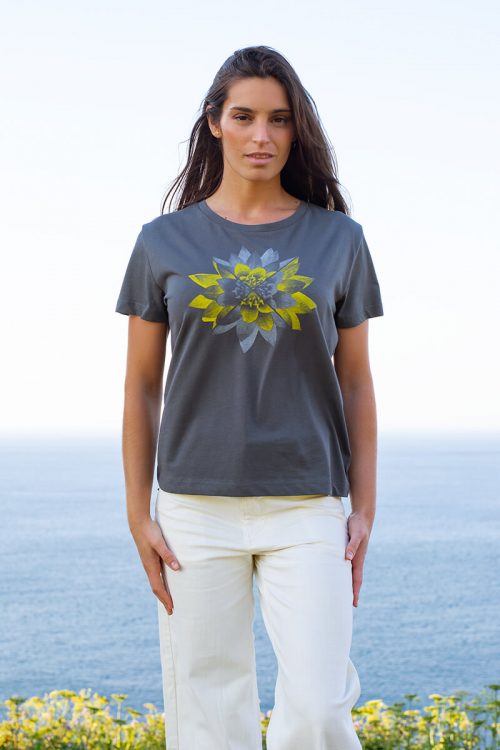 Camiseta orgánica antracita mujer NYMPHAEA