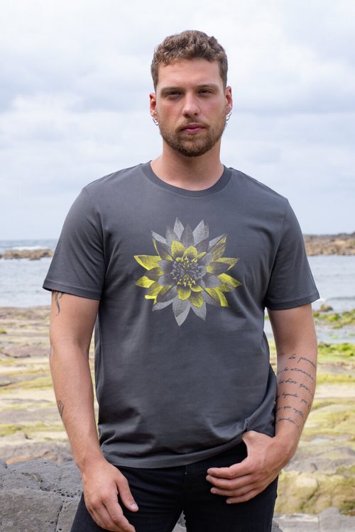 Camiseta orgánica antracita unisex NYMPHAEA