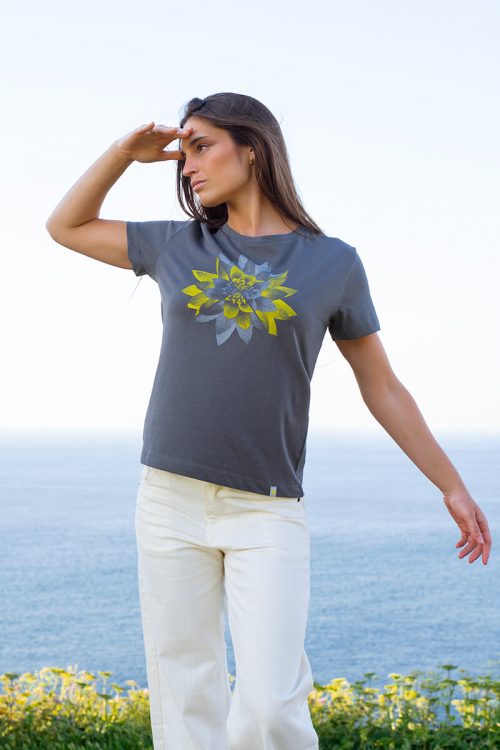 Alternative view of Camiseta orgánica antracita mujer NYMPHAEA