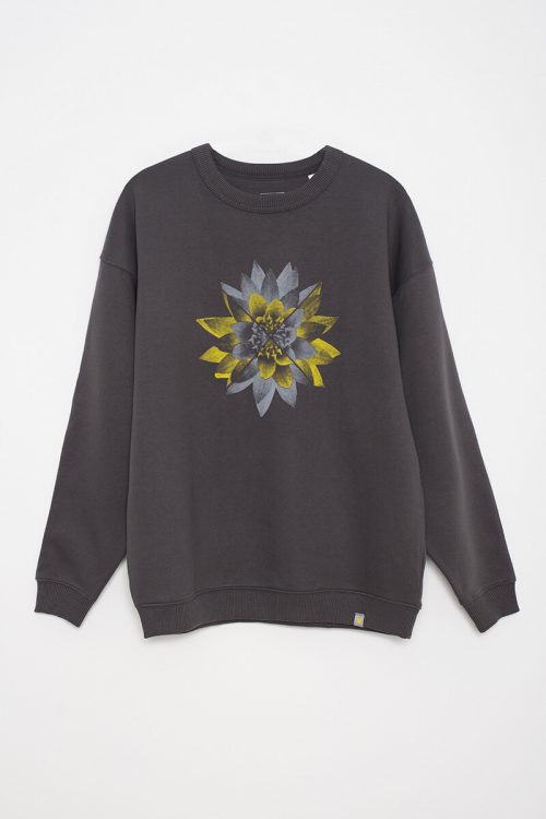 Sudadera orgánica antracita mujer NYMPHAEA