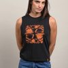 Camiseta orgánica sin mangas negro mujer MARIPOSA - Imagen 2