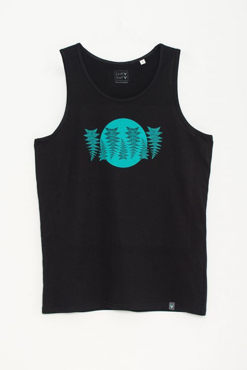 Camiseta orgánica tirantes negra unisex HELECHOS