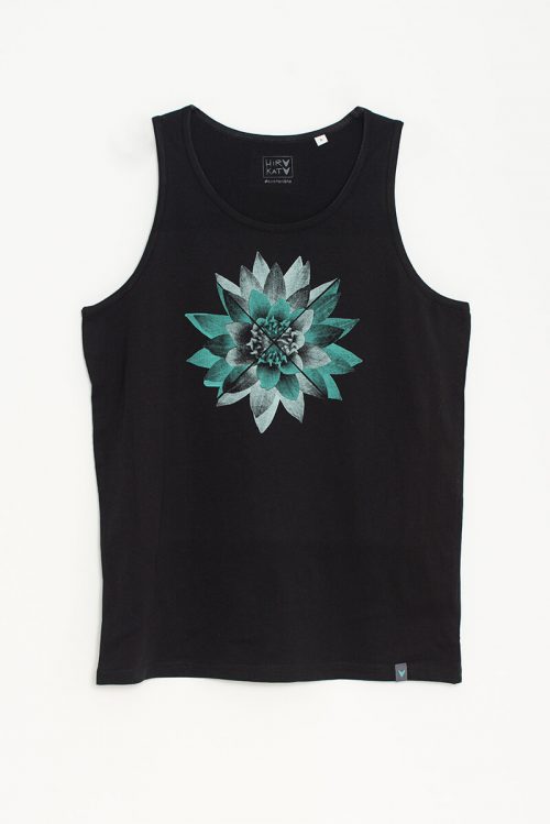 Camiseta orgánica tirantes negra unisex NYMPHAEA