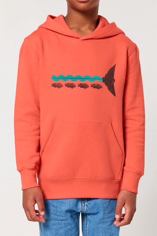 Sudadera orgánica capucha niñ@ coral SNORKEL