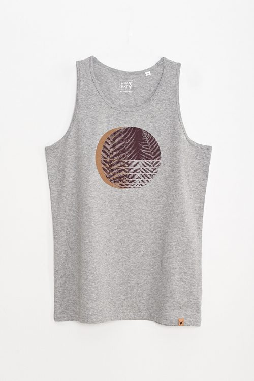 Camiseta orgánica tirantes gris jaspeado hombre HELEKLIPSE