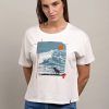 Camiseta orgánica crema mujer PERRO DE MAR - Imagen 2