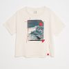 Camiseta orgánica crema mujer PERRO DE MAR - Imagen 3