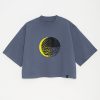 Camiseta orgánica  cuello chimenea azul nublado mujer HELKLIPSE - Imagen 3