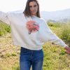 Sudadera orgánica y modal crema mujer GARZAS - Imagen 2