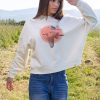 Sudadera orgánica y modal crema mujer GARZAS