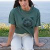 Camiseta orgánica corta verde oscuro mujer SALSIFÍ
