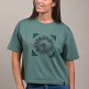 Camiseta orgánica corta verde oscuro mujer SALSIFÍ - Imagen 2