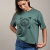 Camiseta orgánica corta verde oscuro mujer SALSIFÍ - Imagen 3