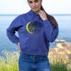 Sudadera orgánica capucha morado frío mujer HELEKLIPSE