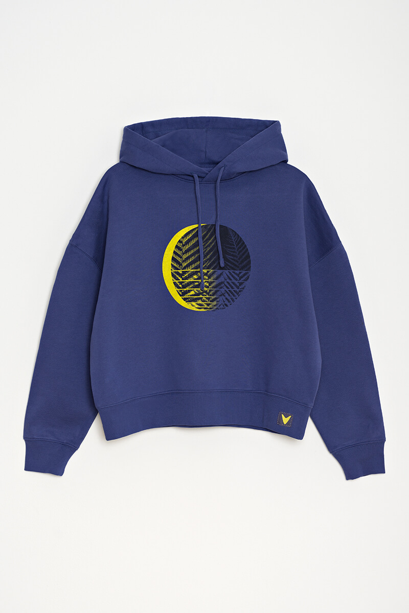 Sudadera orgánica capucha morado frío mujer HELEKLIPSE - Imagen 3