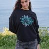 Sudadera orgánica y modal negra mujer NYMPHAEA - Imagen 2